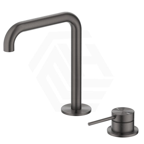 Bella Vista Mica Soft-Square Stainless Steel Hob Mounted Bath/Basin Mixer Tap Set Available In Colors