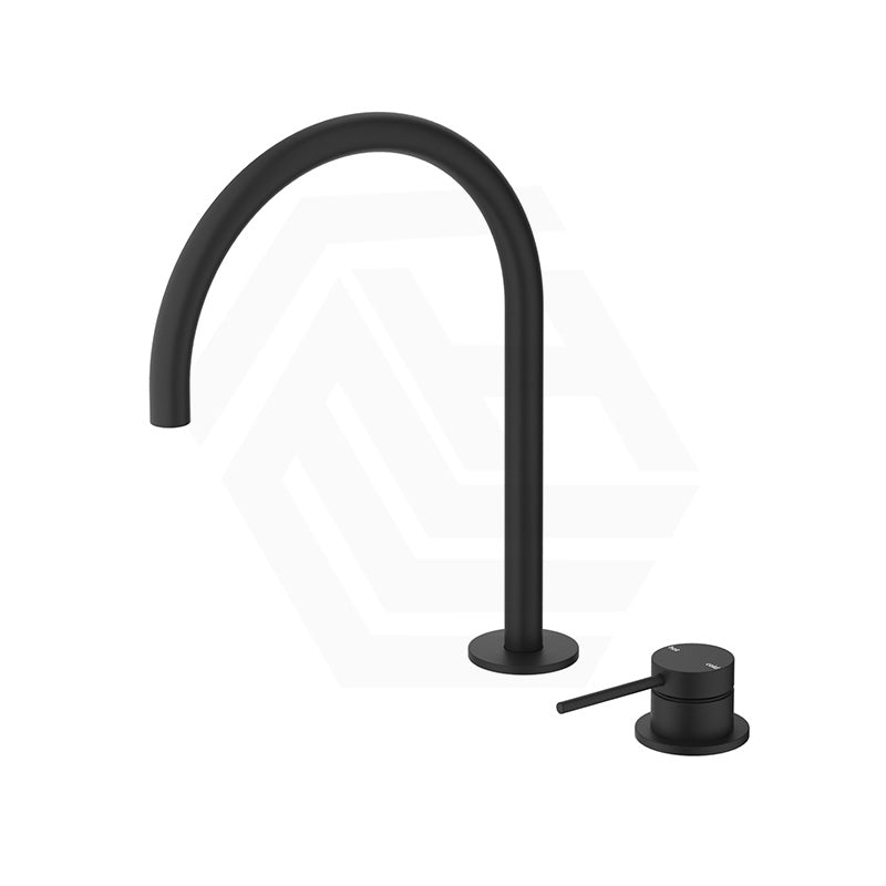 Bella Vista Mica Gooseneck Stainless Steel Hob Mounted Sink/Basin Mixer Tap Set Available In Colors