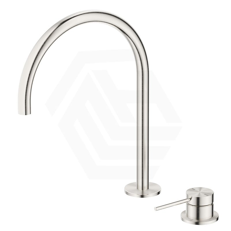 Bella Vista Mica Gooseneck Stainless Steel Hob Mounted Sink/Basin Mixer Tap Set Available In Colors