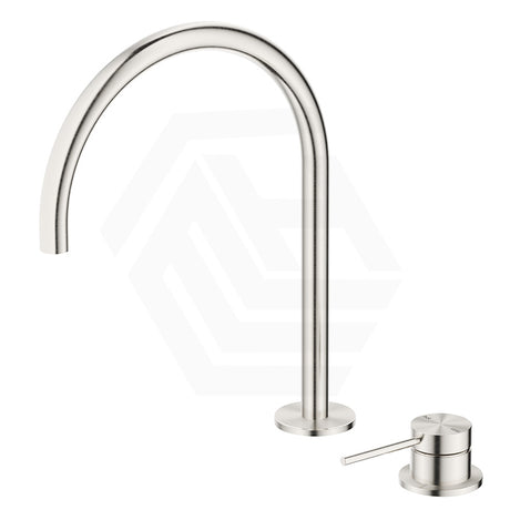 Bella Vista Mica Gooseneck Stainless Steel Hob Mounted Sink/Basin Mixer Tap Set Available In Colors