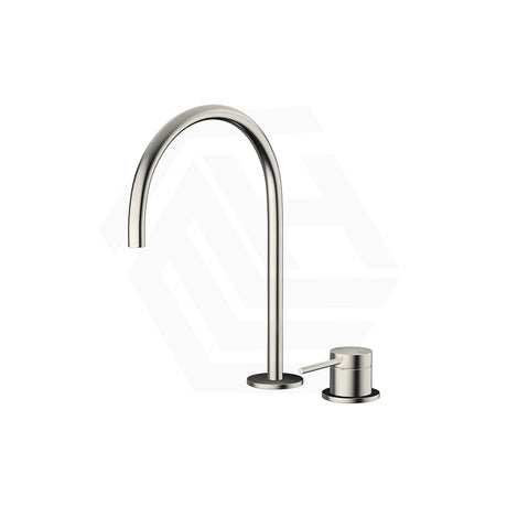 Bella Vista Mica Gooseneck Stainless Steel Hob Mounted Sink/Basin Mixer Tap Set Available In Colors