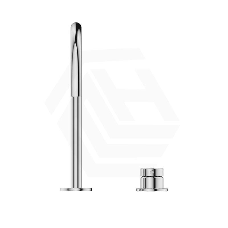 Bella Vista Mica Gooseneck Stainless Steel Hob Mounted Sink/Basin Mixer Tap Set Available In Colors