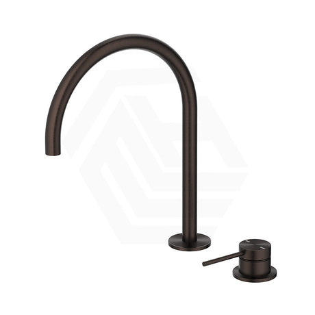 Bella Vista Mica Gooseneck Stainless Steel Hob Mounted Sink/Basin Mixer Tap Set Available In Colors