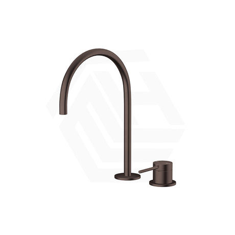 Bella Vista Mica Gooseneck Stainless Steel Hob Mounted Sink/Basin Mixer Tap Set Available In Colors