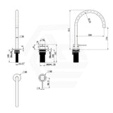 Bella Vista Mica Gooseneck Stainless Steel Hob Mounted Sink/Basin Mixer Tap Set Available In Colors