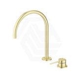 Bella Vista Mica Gooseneck Stainless Steel Hob Mounted Sink/Basin Mixer Tap Set Available In Colors