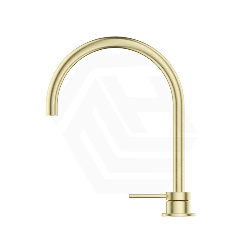 Bella Vista Mica Gooseneck Stainless Steel Hob Mounted Sink/Basin Mixer Tap Set Available In Colors