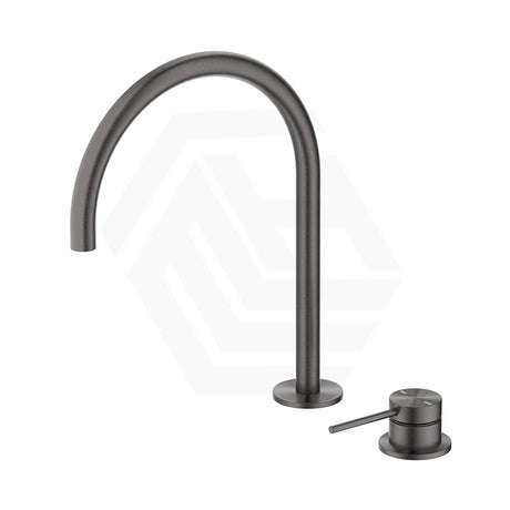 Bella Vista Mica Gooseneck Stainless Steel Hob Mounted Sink/Basin Mixer Tap Set Available In Colors