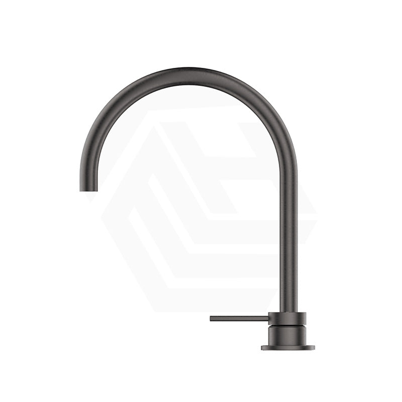 Bella Vista Mica Gooseneck Stainless Steel Hob Mounted Sink/Basin Mixer Tap Set Available In Colors