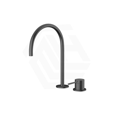 Bella Vista Mica Gooseneck Stainless Steel Hob Mounted Sink/Basin Mixer Tap Set Available In Colors