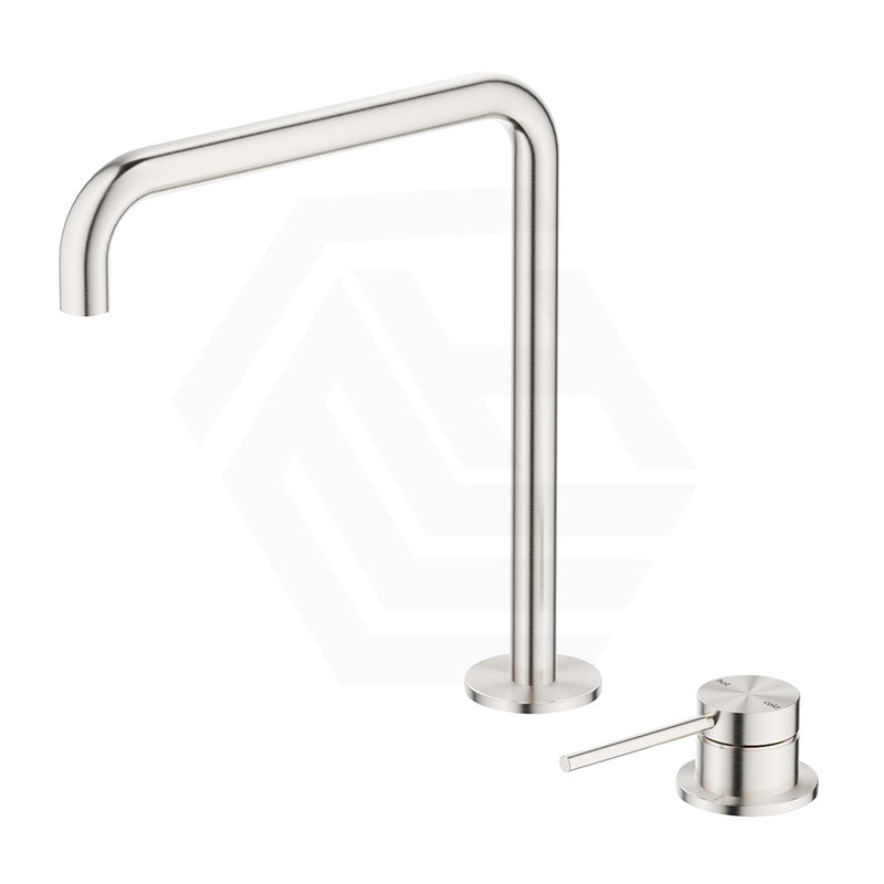 Bella Vista Mica Soft-Square Stainless Steel Hob Mounted Sink/Basin Mixer Tap Set Available In Colors