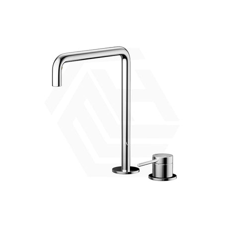 Bella Vista Mica Soft-Square Stainless Steel Hob Mounted Sink/Basin Mixer Tap Set Available In Colors