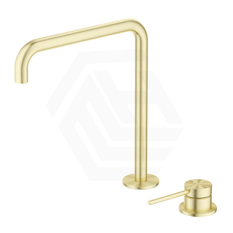 Bella Vista Mica Soft-Square Stainless Steel Hob Mounted Sink/Basin Mixer Tap Set Available In Colors