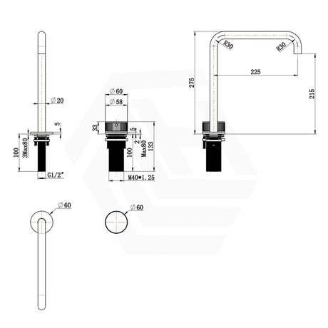 Bella Vista Mica Fluted Stainless Steel Hob Mounted Sink/Basin Tap Set Variant Colour Available
