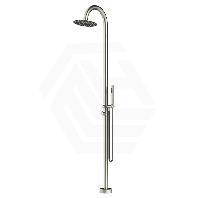 Bella Vista Mica 316 Stainless Steel Gooseneck Freestanding Outdoor Shower Set Variant Color Available