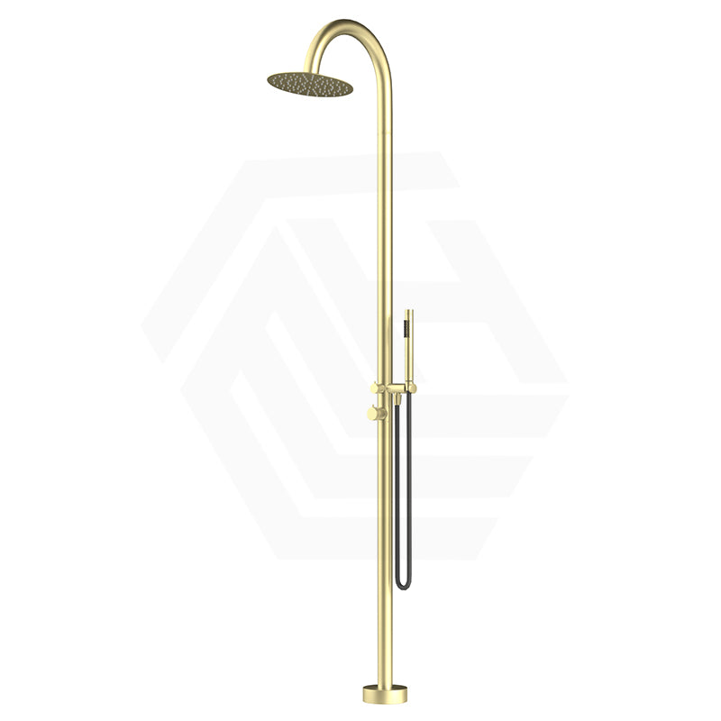 Bella Vista Mica 316 Stainless Steel Gooseneck Freestanding Outdoor Shower Set Variant Color Available