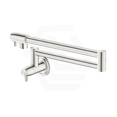 Bella Vista Mica Solid Brass Wall-Mounted Classic Kitchen Pot Filler Brushed Nickel