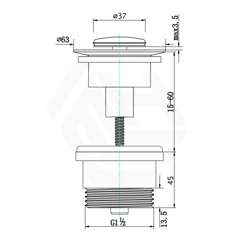 Bella Vista Xulu 32/40mm Universal Brass Pop Up Waste with Overflow & Non-Overflow