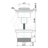 Bella Vista Xulu 32/40mm Universal Brass Pop Up Waste with Overflow & Non-Overflow