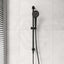 Matt Black Bella Vista Mica Fluted Shower Rail with Handheld Set Inbuilt Inlet Stainless