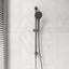 M#6(Gunmetal-Grey) Bella Vista Mica Fluted Shower Rail with Handheld Set Inbuilt Inlet Stainless 
