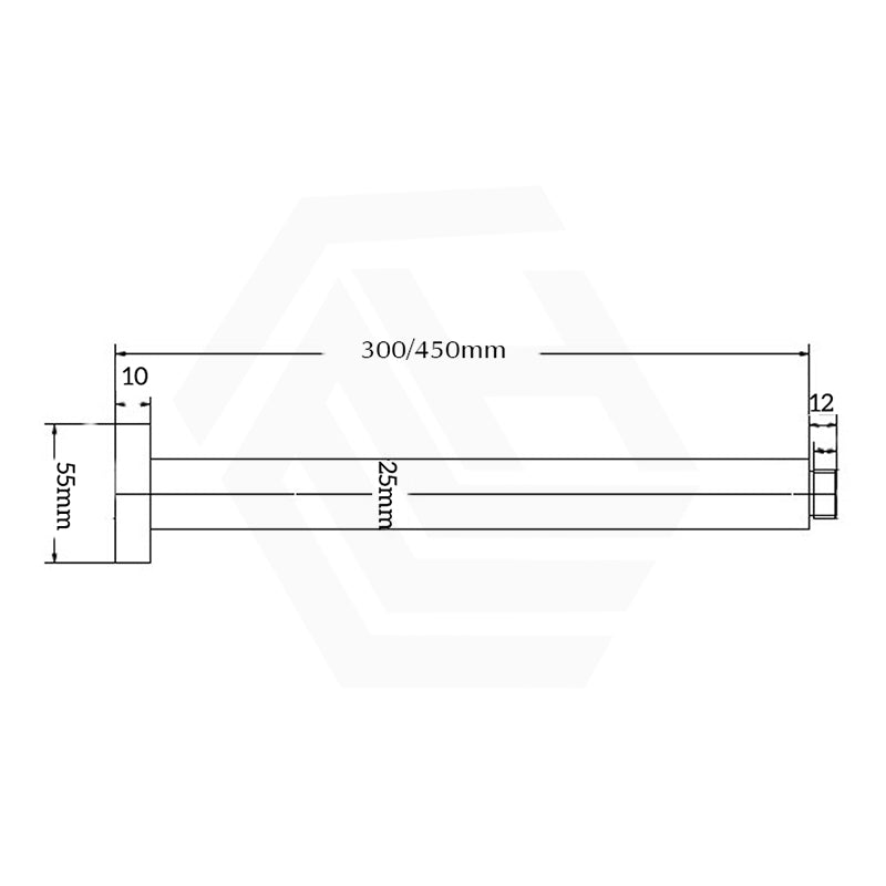 Bella Vista Mica 300/450mm Round Ceiling Shower Arm Stainless Steel Variant Colours Available