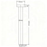 Bella Vista Cresta 300mm Square Ceiling Shower Arm Variant Colour Available