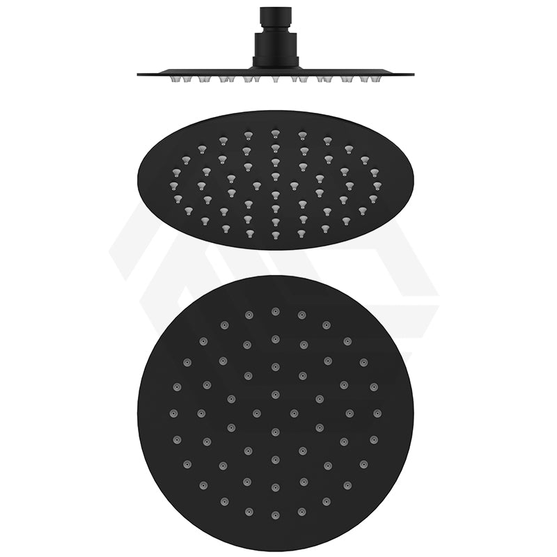 Matt Black Bella Vista Mica 250mm Round Shower Head Stainless Steel