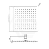 Bella Vista Cresta 250mm Square Stainless Steel Shower Head Variant Colour Avaliable