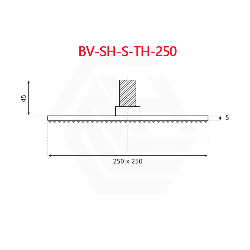 Bella Vista Cresta 250mm Square Stainless Steel Shower Head Variant Colour Avaliable
