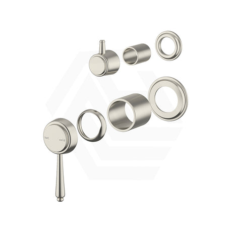 Bella Vista Mica Heritage Round Stainless Steel Wall Mixer with Diverter Trim Kit Only Variant Colour Available