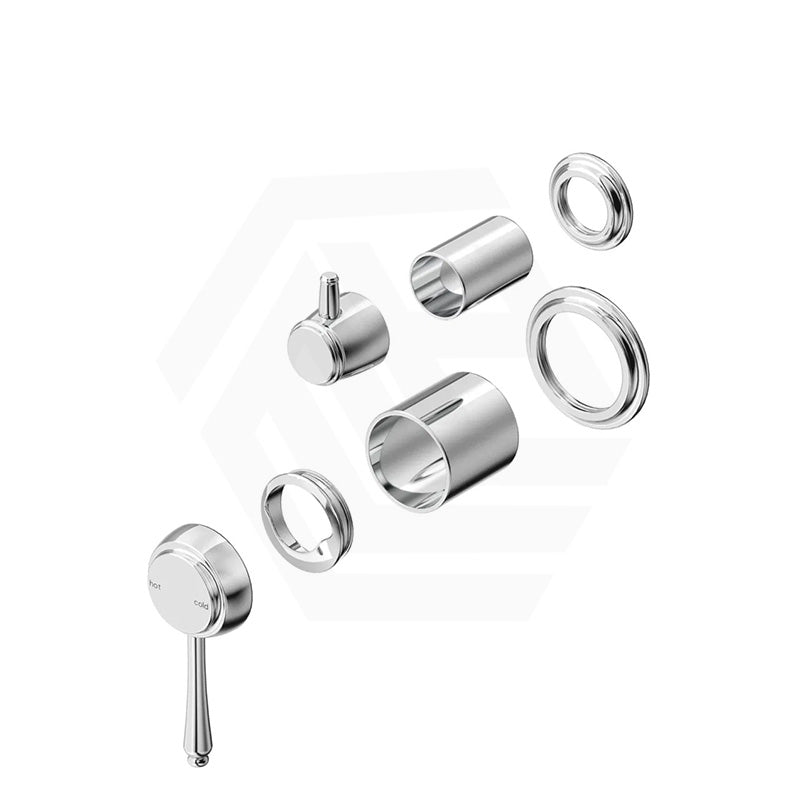 Bella Vista Mica Heritage Round Stainless Steel Wall Mixer with Diverter Variant Colour Available