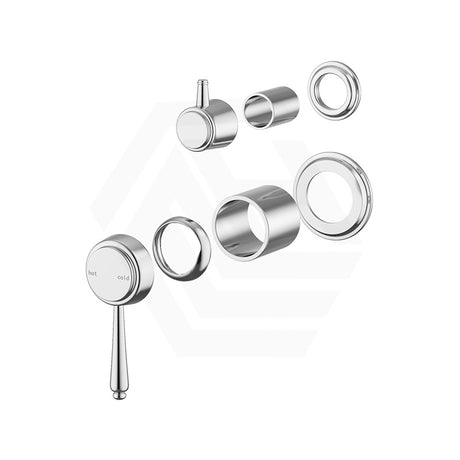 Bella Vista Mica Heritage Round Stainless Steel Wall Mixer with Diverter Trim Kit Only Variant Colour Available