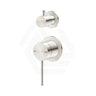 Bella Vista Mica Stainless Steel Shower Wall Diverter Mixer with Separate Round Plates Brushed Nickel