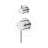 Bella Vista Mica Stainless Steel Shower Wall Diverter Mixer with Separate Round Plates Chrome