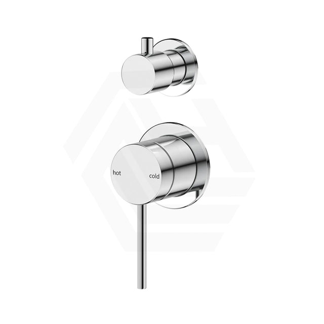 Bella Vista Mica Stainless Steel Shower Wall Diverter Mixer with Separate Round Plates Chrome