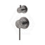 Bella Vista Mica Stainless Steel Shower Wall Diverter Mixer with Separate Round Plates Gunmetal Grey