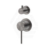 Bella Vista Mica Stainless Steel Shower Wall Diverter Mixer with Separate Round Plates Gunmetal Grey
