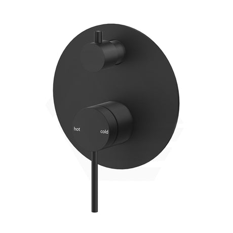 Bella Vista Mica Round Stainless Steel Shower Wall Diverter Mixer Matt Black
