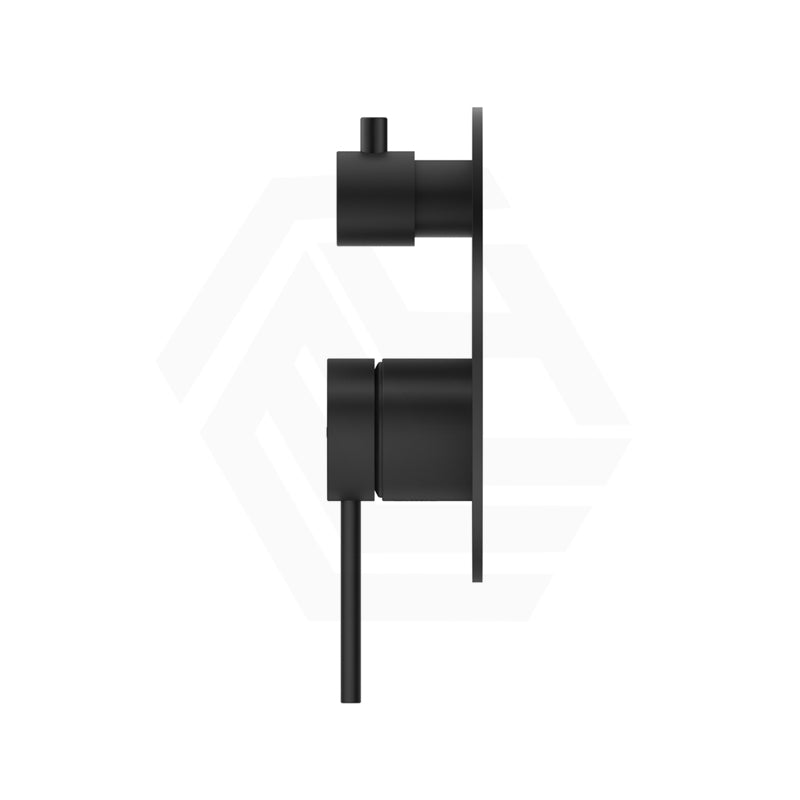 Bella Vista Mica Round Stainless Steel Shower Wall Diverter Mixer Matt Black