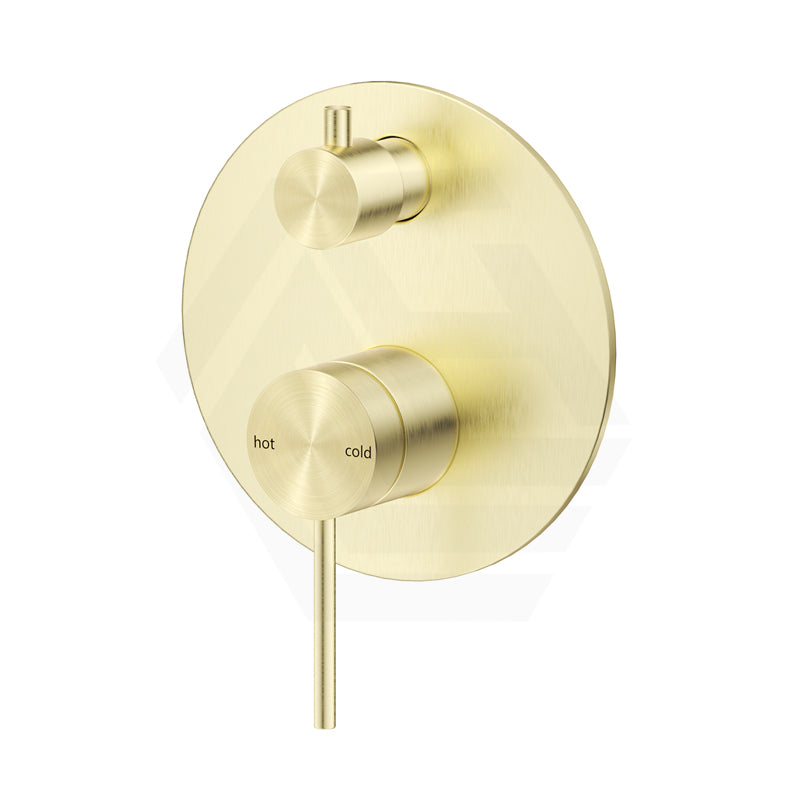 Bella Vista Mica Round Stainless Steel Shower Wall Diverter Mixer Brushed Gold