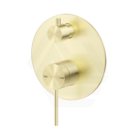 Bella Vista Mica Round Stainless Steel Shower Wall Diverter Mixer Brushed Gold