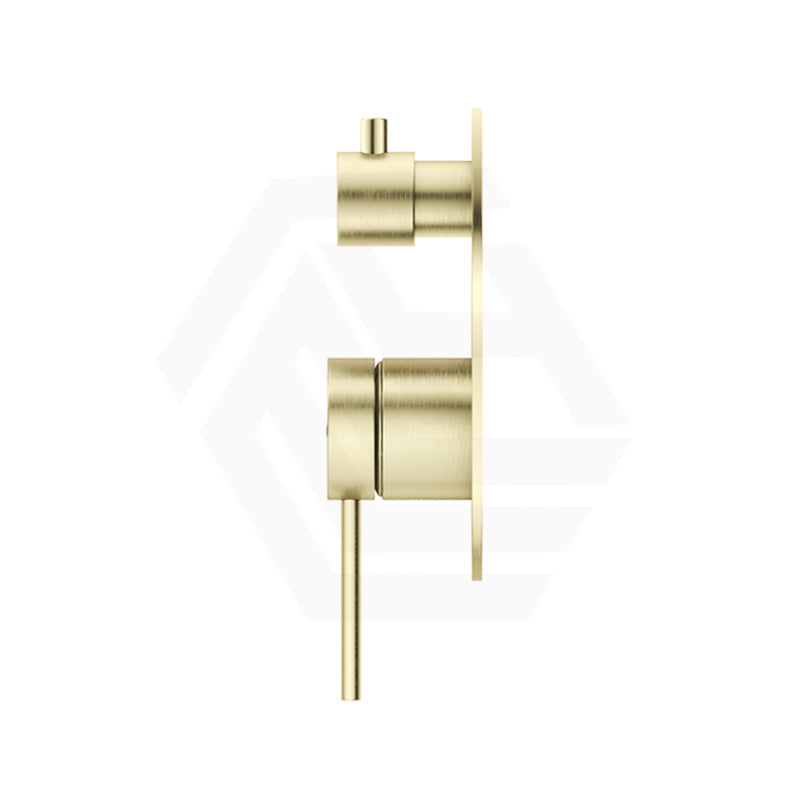 Bella Vista Mica Round Stainless Steel Shower Wall Diverter Mixer Brushed Gold