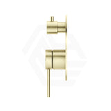 Bella Vista Mica Round Stainless Steel Shower Wall Diverter Mixer Brushed Gold