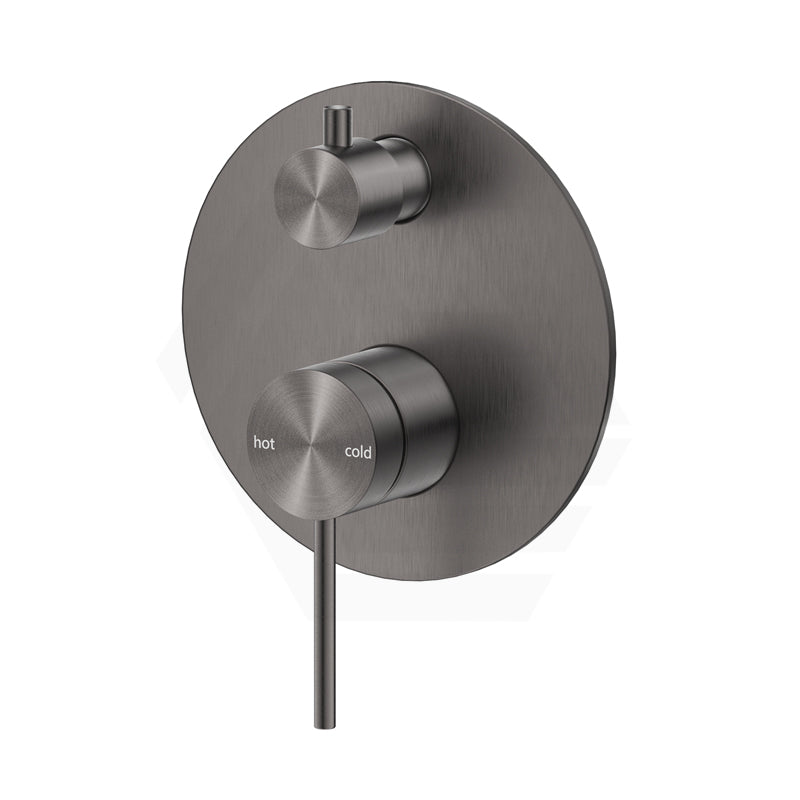 Bella Vista Mica Round Stainless Steel Shower Wall Diverter Mixer Gunmetal Grey