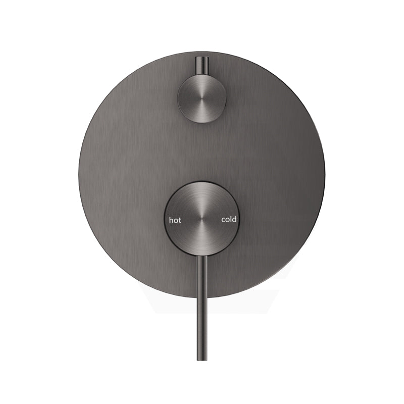 Bella Vista Mica Round Stainless Steel Shower Wall Diverter Mixer Gunmetal Grey