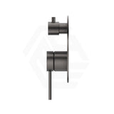 Bella Vista Mica Round Stainless Steel Shower Wall Diverter Mixer Gunmetal Grey
