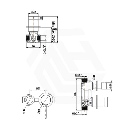 Bella Vista Mica Stainless Steel Shower Wall Diverter Mixer Sideways Variant Colour Available