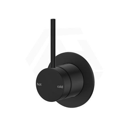 Bella Vista Mica Round Stainless Steel Shower Wall Mixer with Upwards Handle Matt Black