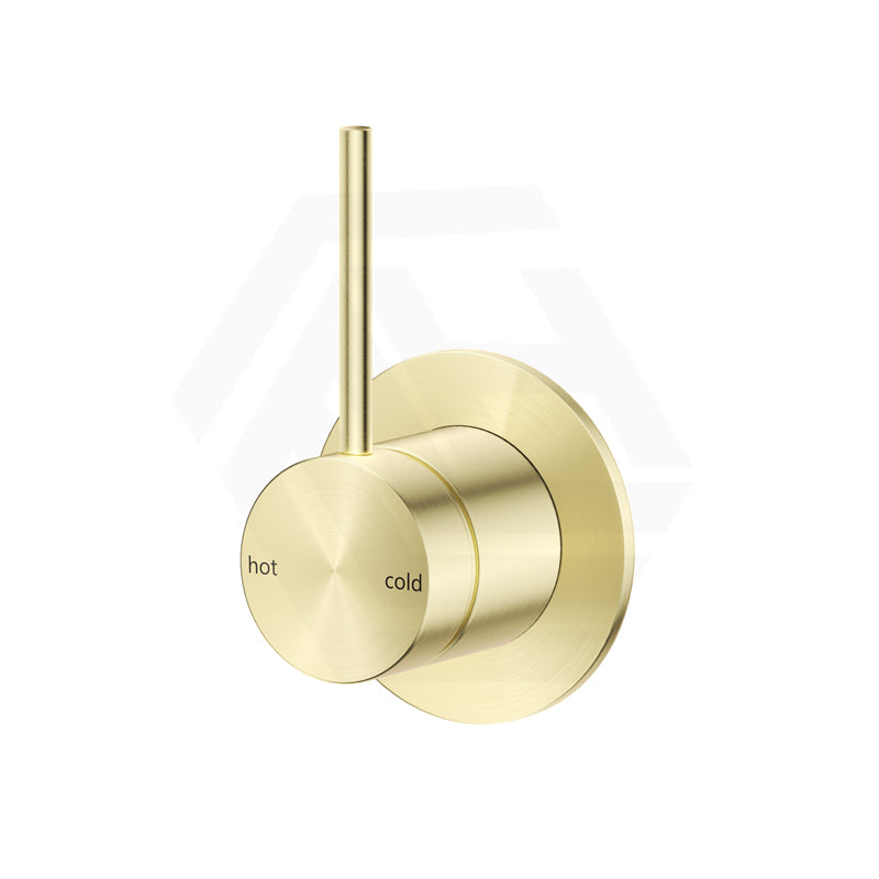 Bella Vista Mica Round Stainless Steel Shower Wall Mixer with Upwards Handle Brushed Gold